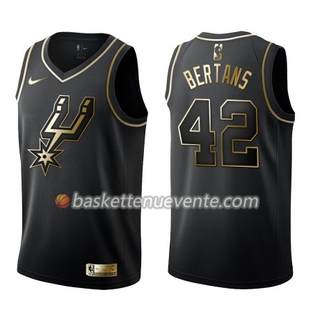 Maillot Basket San Antonio Spurs Davis Bertans 42 Nike Noir Gold Edition Swingman - Homme